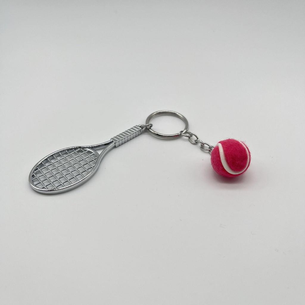 Брелок-подвеска в виде мини-теннисной ракетки - металлический спортивный подарок