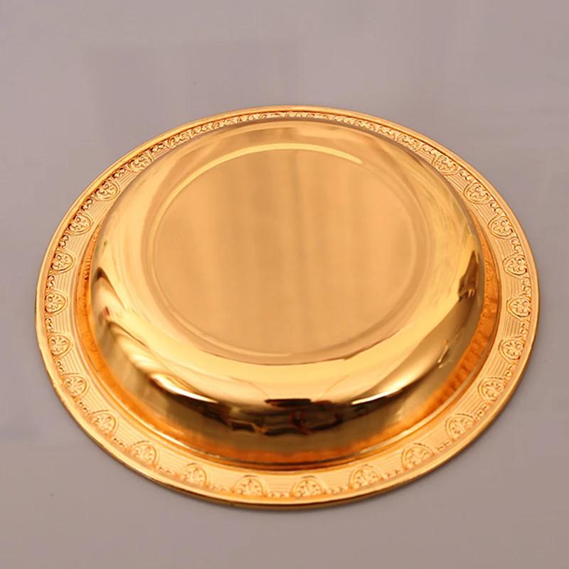 Золотая корзина для фруктов и акриловая крышка, лунный Рамадан, фестиваль, сплав, органайзер для конфет, еды, орехов, украшение для свадебного стола, дома, 17 см