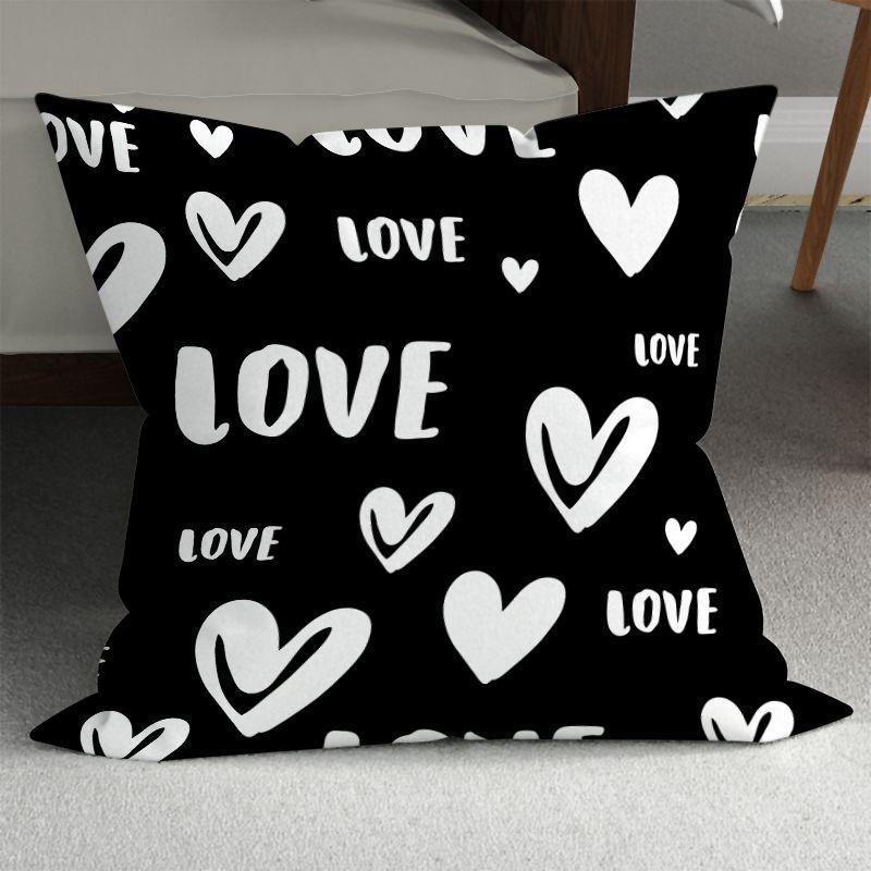 Romantic Couple Wedding Decorative Sofa Pillows: Minimalist Double-Sided Printed Square Pillow Covers (Includes Pillow Insert)