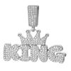 European-American Style Crown 'KING' Full Diamond Pendant On Thick Cuban Chain - Trendy Men's Hip Hop Jewelry