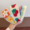 Crochet Wide Hair Hoop Embroidery Children Hair Band Cute Knitted Kids Headband  Girl