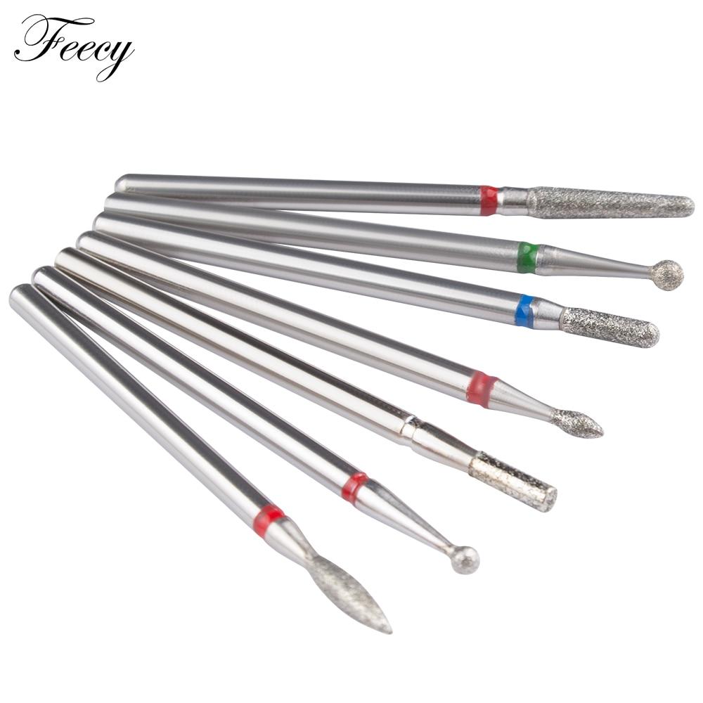 7pcs/Lot Diamond Milling Cutter for Manicure Burrs Pedicure Nail Drill Bits Accessories Nozzles for Manicure Cutters Nail Files