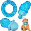 Freezable Dog Chew Toys for Cooling and Teething - 3pcs Ice Cream & Donut Shape Puppy Toys