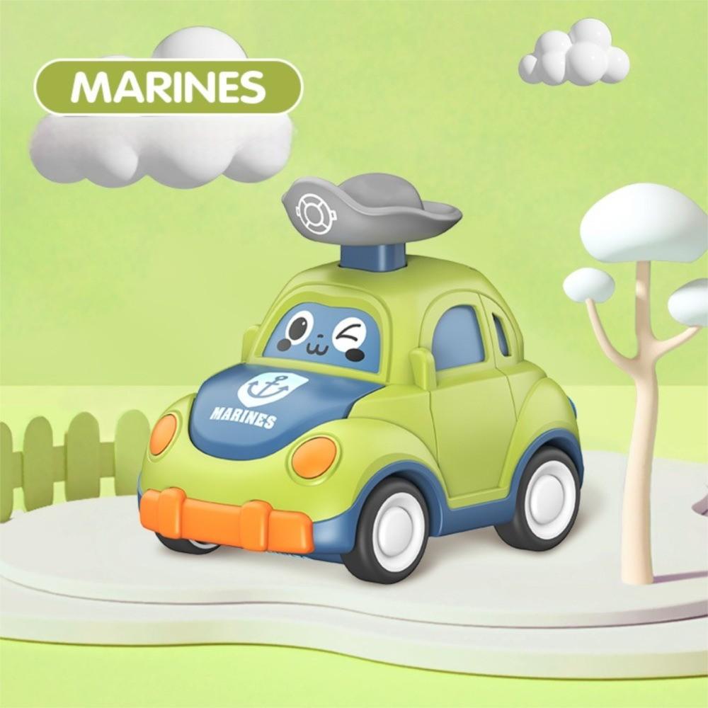 Plastic Mini Press Go Vehicles Mini Size Inertia Pull Back Cars Crawling Toys Early Education