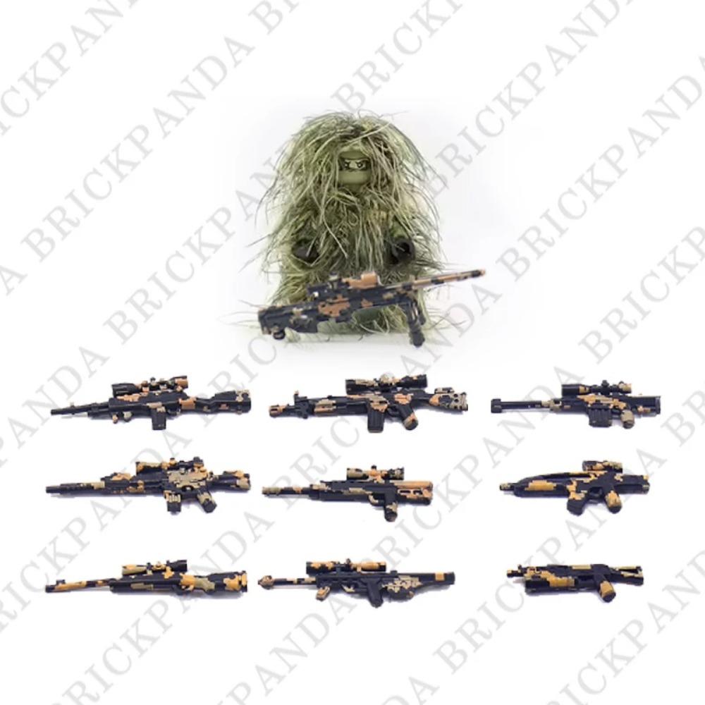 Military All-Terrain Sniper Camouflage Clothing Building Blocks Soldier Figures Weapon AWM Gun Parts MOC Game Bricks Kids Toys