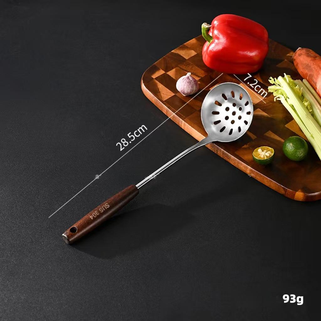 304 Stainless Steel Cooking Utensil Set Vintage Wooden Handle Kitchen Tools
