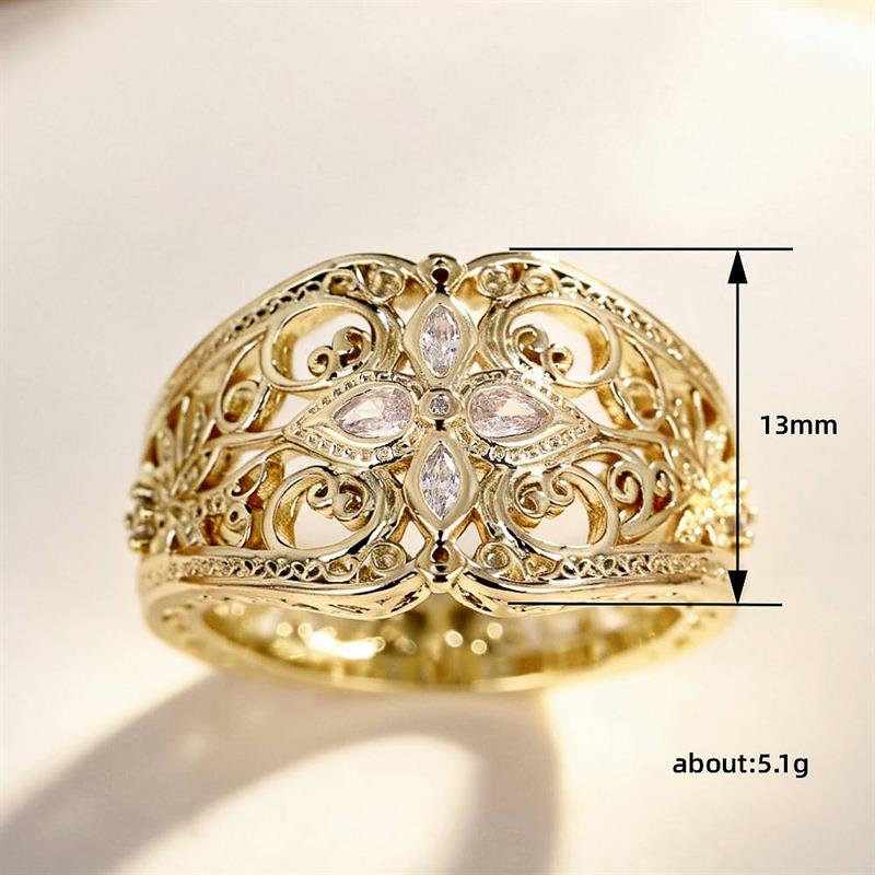 Xiaomi Huitan Flower Design Women Ring Silver Color/Gold Color Inlaid Shiny CZ Noble Accessories Elegant Party Wedding Stylish Jewelry
