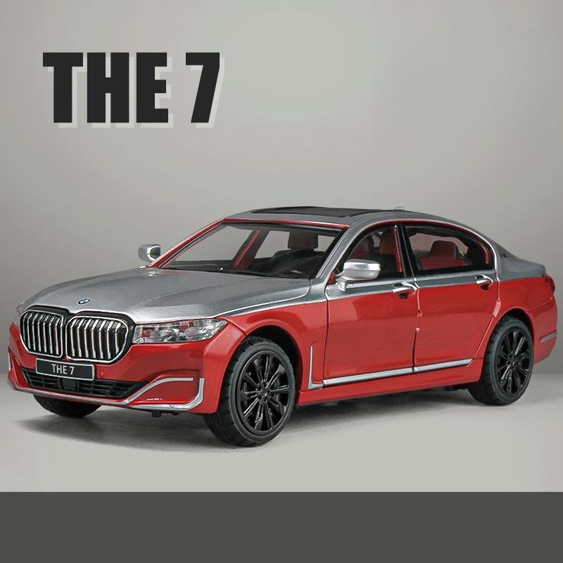 1/24 BMW THE 7 760Li Миниатюрная литая игрушечная машинка Модель 1:24 открывающиеся двери со звуком и светом, коллекция подарков для детей