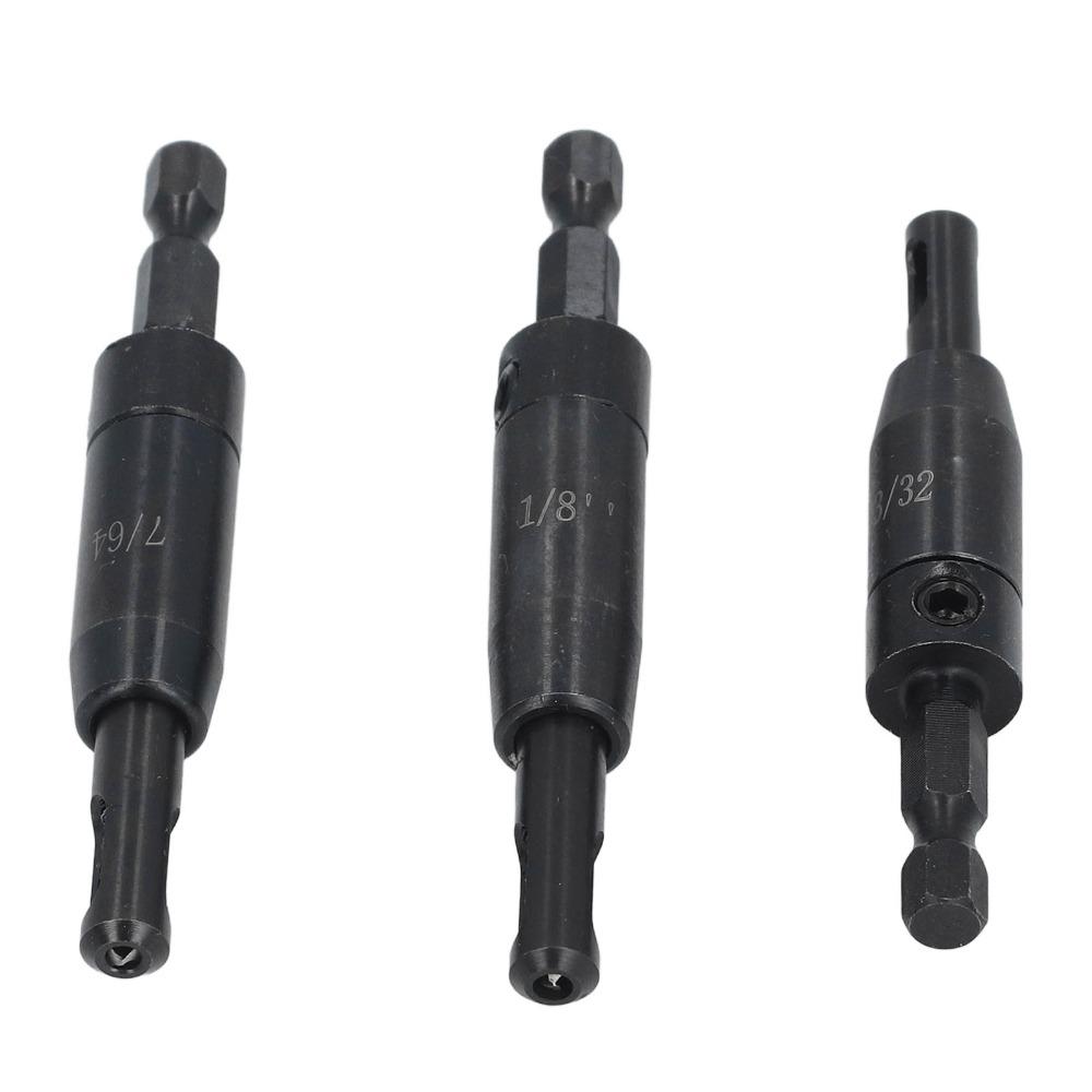 3 PCS Clic-Change Self Centering Drill Bit Set Cabinet and Door Hinge Installation