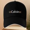 1 шт. Стильная бейсболка Calvin, бело-коричневые тона, с логотипом, регулируемая, для путешествий, легкий полиэстер, машинная стирка