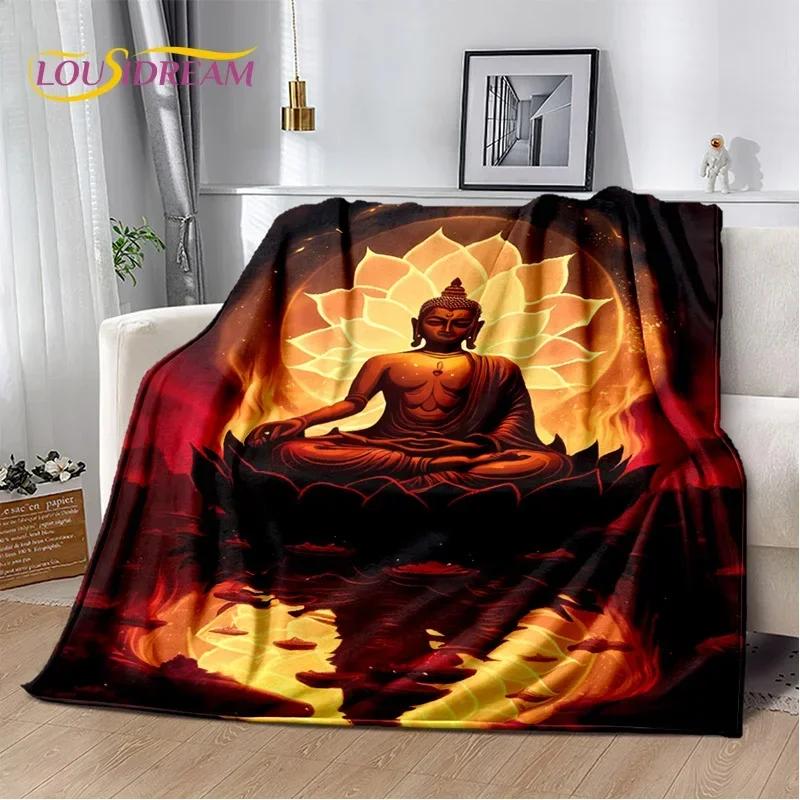 HD Buddha Buddhism Faith Meditating Religio Sakyamuni Bodhisattva Pray Blanket Soft Throw Blanket for Home Bedroom Beds Sofa Kid