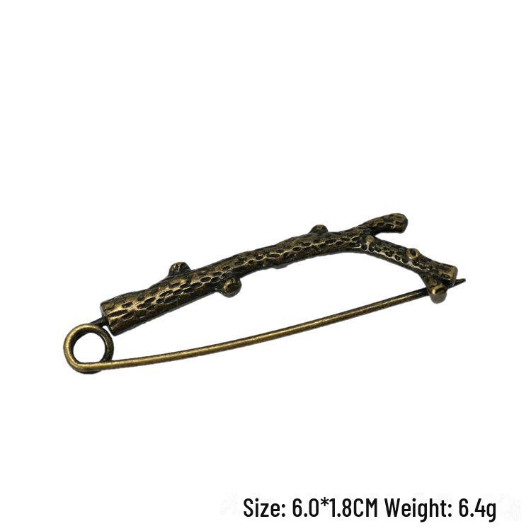 «Брошь-булавка в виде птицы из ретро-сплава с бамбуковой ветвью для женских кардиганов»