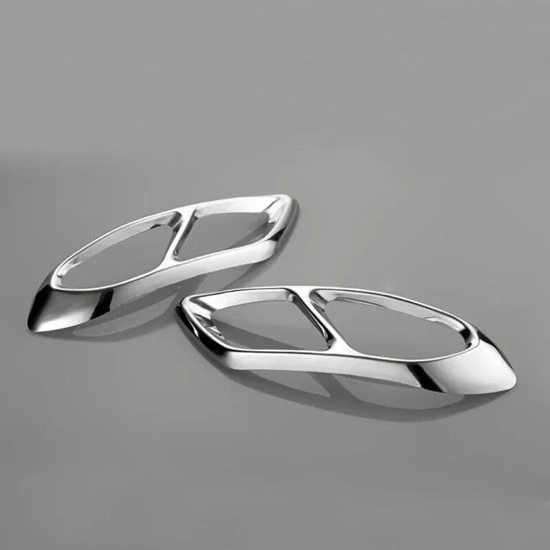 Car Tail Throat Covers Stainless Steel Dual Exhaust Pipe Cover Trim For Ford Mondeo/Fusion Sedan 2013- Accessories Steel