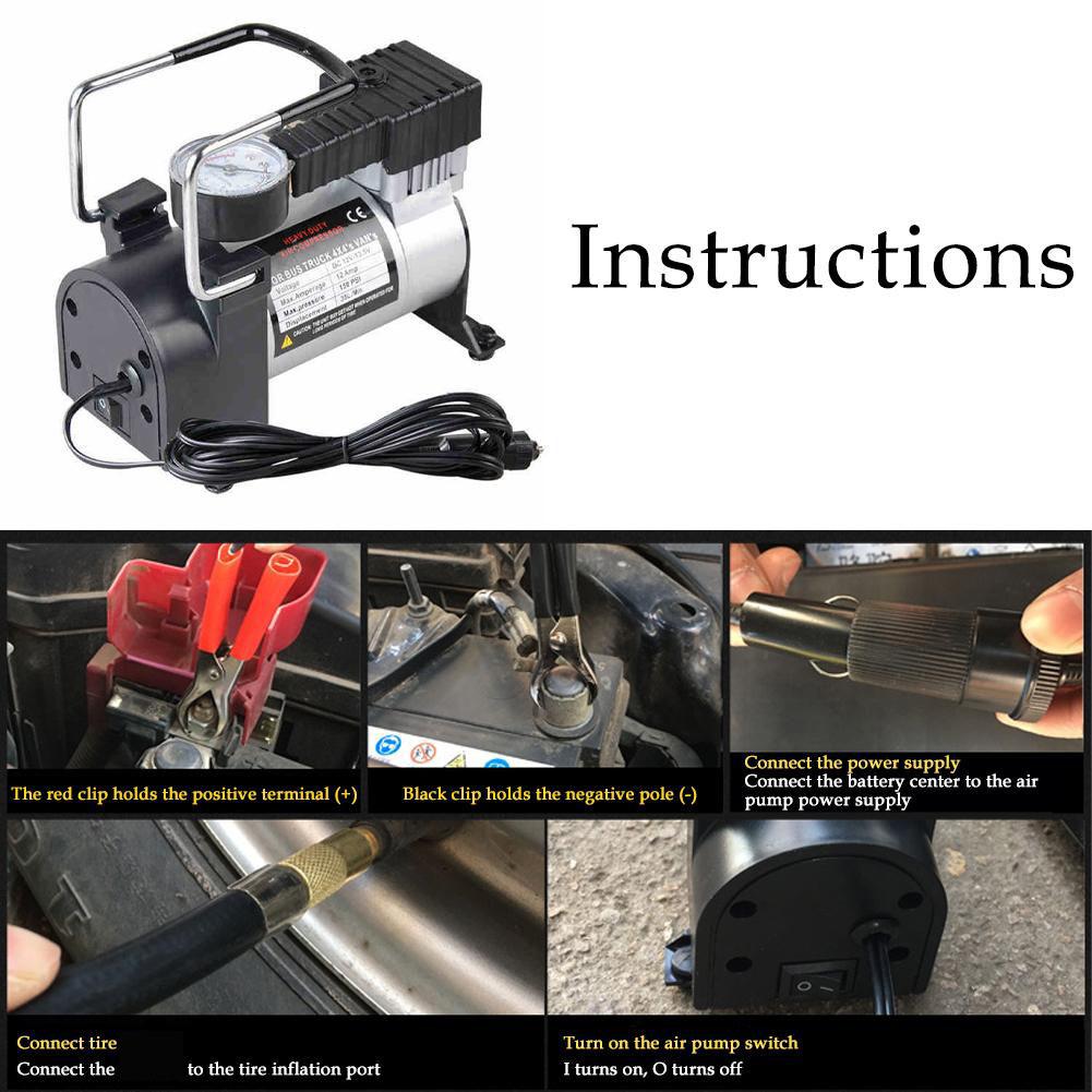 Насос для накачивания шин автомобиля класса А, горизонтальный автомобильный насос, многофункциональный металлический электрический насос Inf D1O2