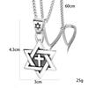 Hexagram Men's Necklace, Hip Hop Cross Pendant, Long Style