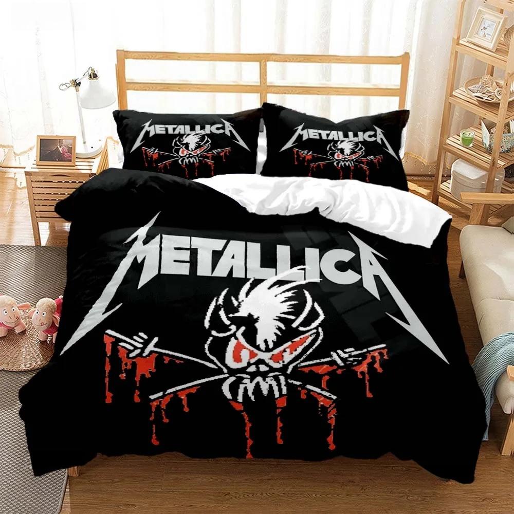Метал-музыкальная группа MMetallica Коллекция постельного белья Односпальная Двуспальная Полная Королева Королевский Размер Коллекция кроватей Спальня для взрослых и детей Коллекция пододеяльников Домашний текстиль