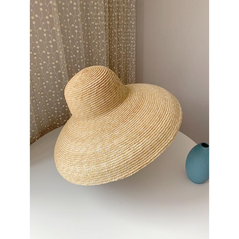 Винтажная элегантная соломенная шляпа Hepburn Dome Bell Straw Grass для женщин, солнцезащитный козырек от солнца, вогнутая пляжная соломенная шляпа