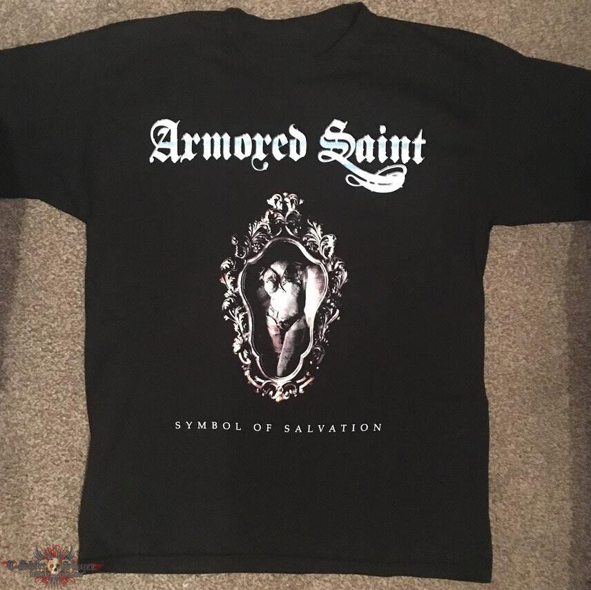 Armored Saint 'Символ Спасения' Короткий рукав Черный Все Размеры Футболка AG745 Унисекс Футболка