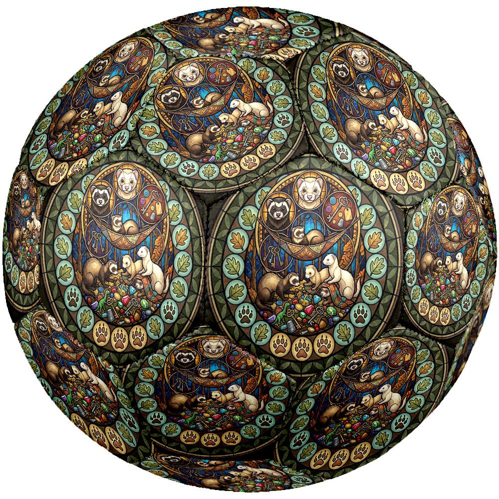 Ferret Glass Adventure Round Football Size 5 Adult Ball Suitable for Training Matches and Outdoor Team.