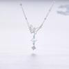 Dew Butterfly Necklace Women's Fashion Exquisite Temperament Versatile Moonstone Tassel Necklace Girls Gift