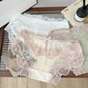 Sexy Satin Lace Underwear for Women Low Waist Pure Desire Hollow Out Breathable Pure Cotton Women's Triangle Panties