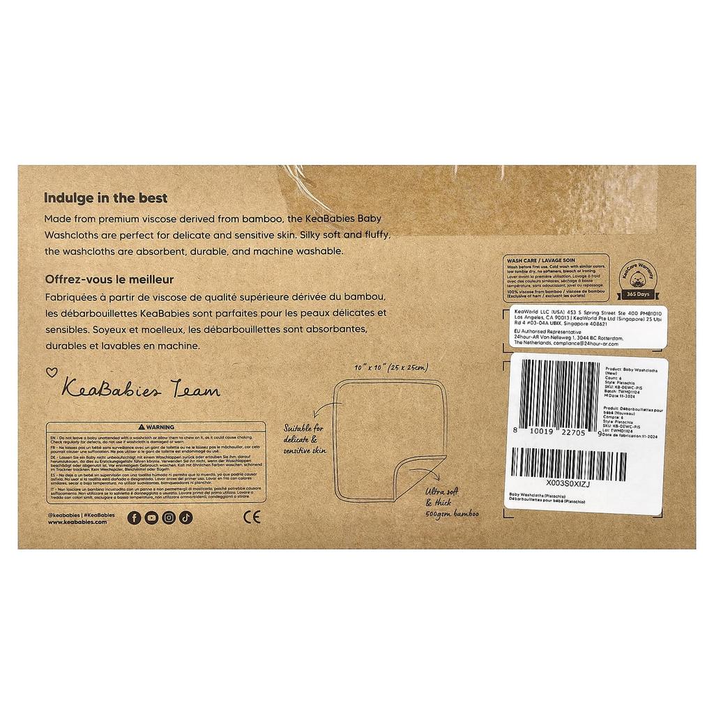 KeaBabies, Baby Bath Towels, 6 Pack