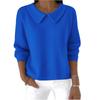 Women's Fashionable Long-sleeved Solid-color Pullover Knitted Sweater Top
