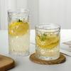360мл/380мл Легкая Роскошь Чашка для Лимонной Воды 2шт Рельефная Стеклянная Чашка Чай Кружки для Холодных Напитков Бокал для Коктейля Прозрачная Элегантная Кофейная Кружка