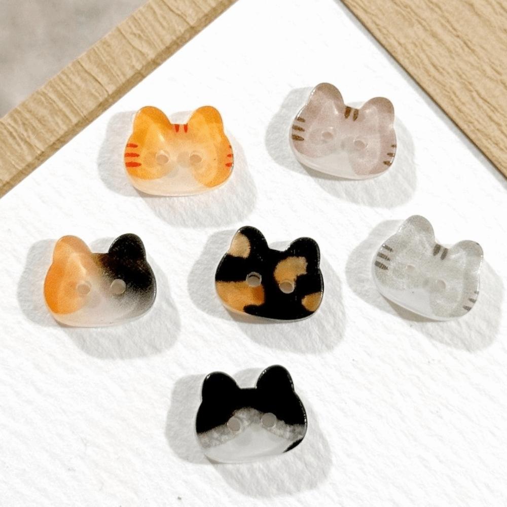 30pcs 12mm Kitty Buttons Creative Ginger Cat Buttons Calico Cat Buttons  Clothes Accessories