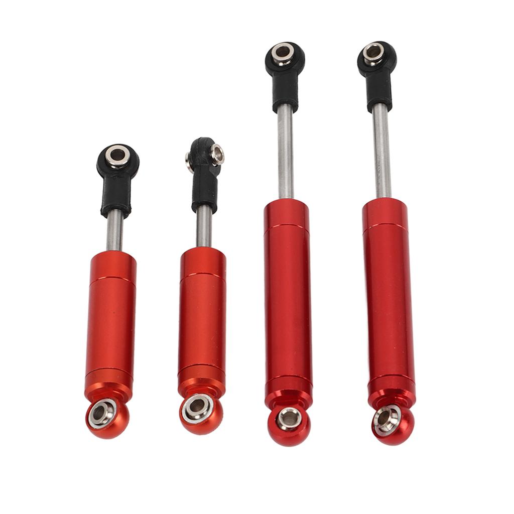 RC Front Rear Shock Absorbers Aluminum Alloy Steel High Elastic Spring CNC Easy Replaceable RC Parts for Axial 1 18 Red