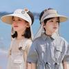 Quick Dry Kids Shawl Sun Hat Removable Baby Sun Protection Hat Fashion Cartoon Empty Top Hat  Girls