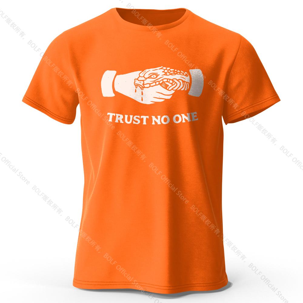 Футболка мужская Trust No One Printed из хлопка, 100% хлопок, Harajuku, свободные футболки с забавным принтом для мужчин и женщин, летние топы
