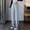 Спортивные брюки женские весна и осень новые хлопковые не скатывающиеся с высокой талией свободные повседневные завязанные ноги универсальные и тонкие спортивные брюки женские