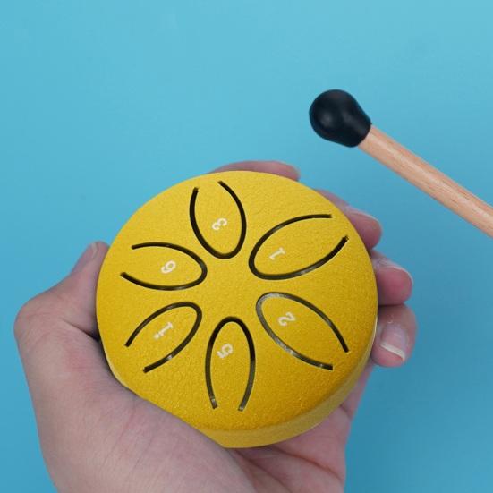 Стальной язычковый барабан 3 дюйма 6 нот уличный садовый колокольчик для чакры мини-барабан маленький эфирный ручной барабан с колотушкой для дзен-йоги