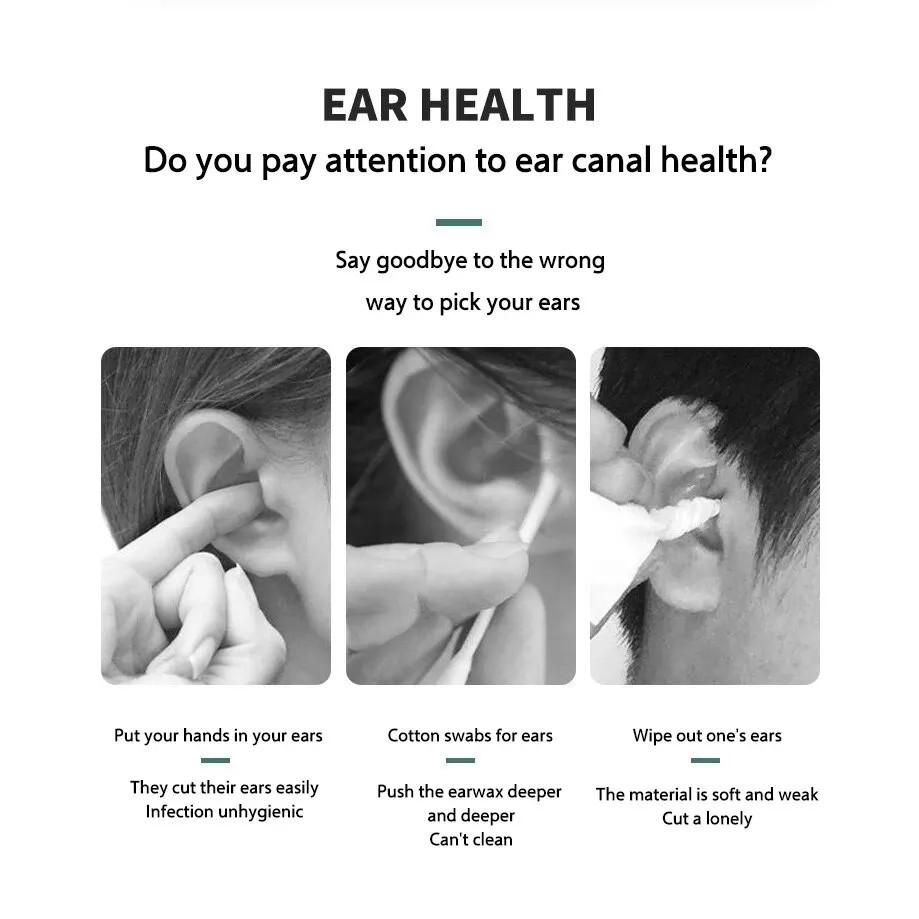 Ложка для чистки ушей из шести частей Ложка для чистки ушей из углеродистой стали Ложка для чистки ушей из кожи в сумке Удобно носить дома