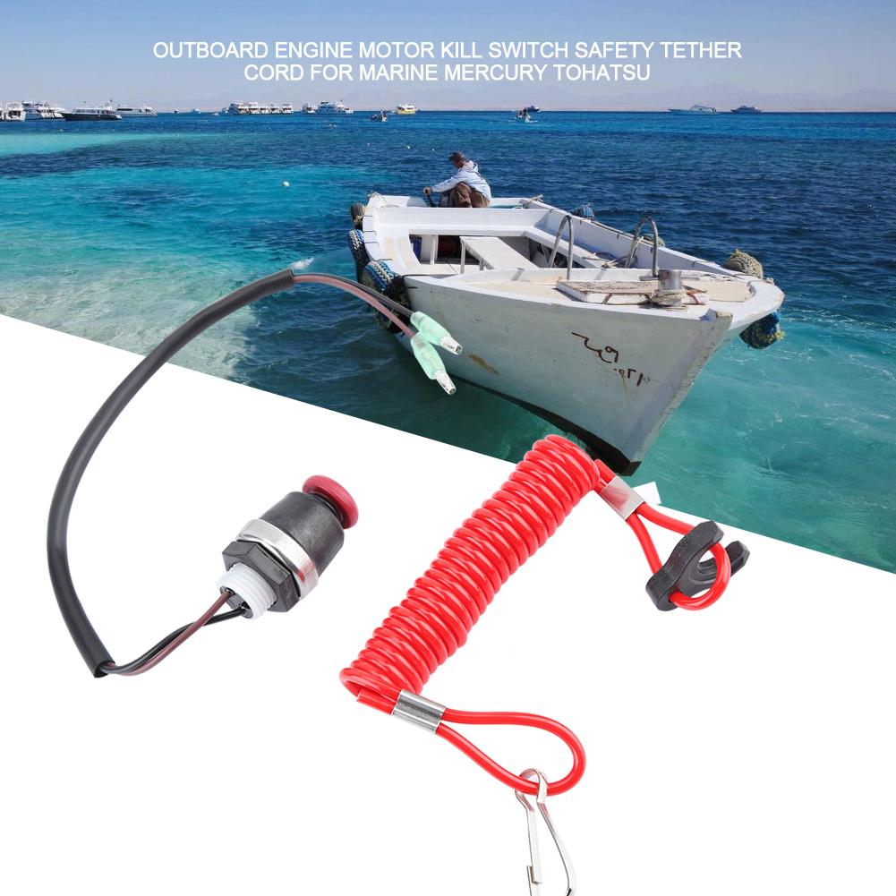 Outboard Engine Motor Kill Switch Safety Tether Cord for Marine Mercury Tohatsu