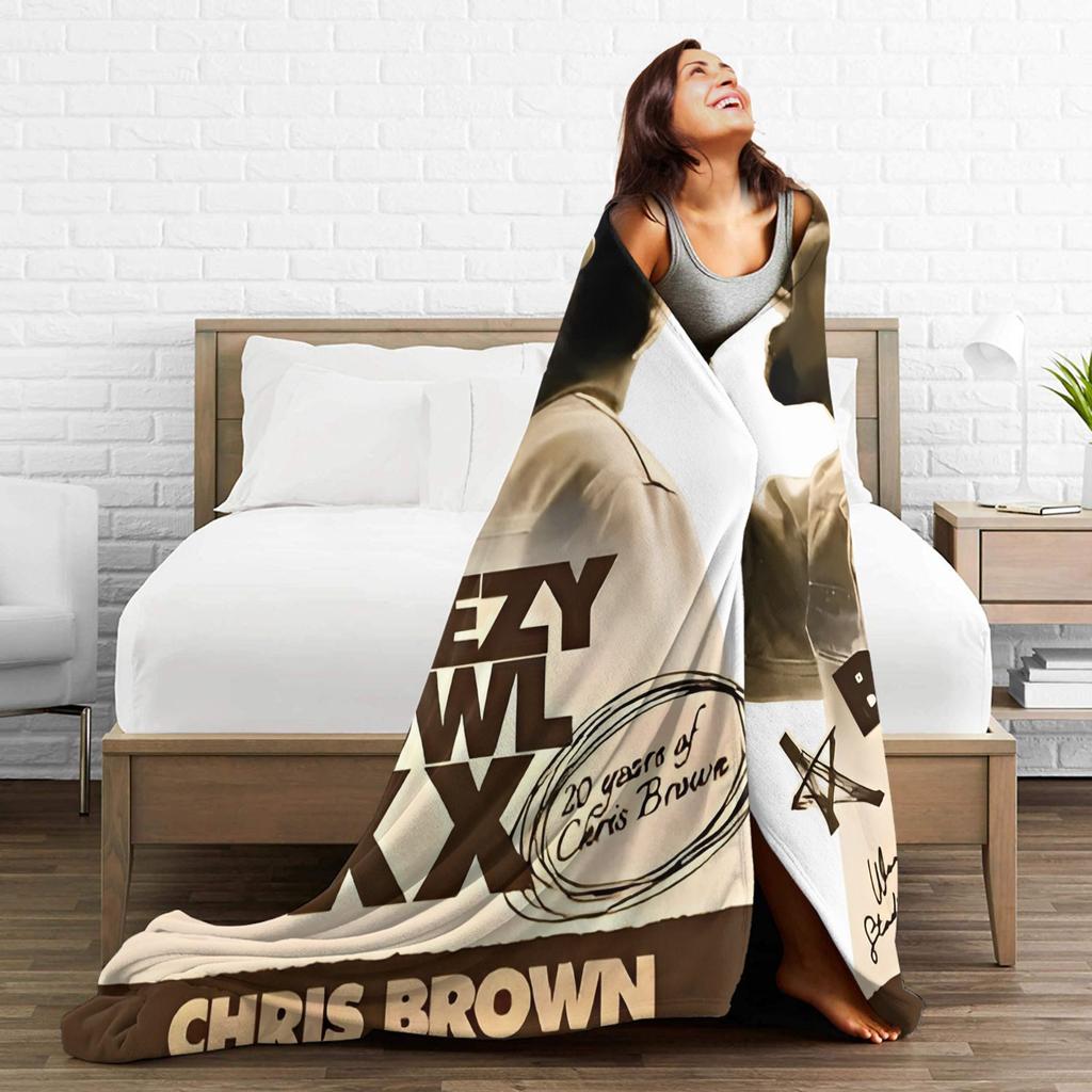 Крис Браун Breezy Bowl XX Фланелевые одеяла Теплое мягкое плед для улицы, путешествий в самолете Модный покрывало для кровати, чехол для дивана-кровати