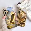 Золотой Цыпленок Роскошный Для iPhone 16E 15 Pro 14 13 Plus 12 mini 11 15Pro 14Max 13Plus XR Xs X 16 Pro Max Золотой стеклянный чехол для телефона