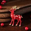 Reindeer Cardigan Brooch Christmas Pin Rhinestone Elk Lapel Sweater Pin Coat Suits Accessories Jewelry Gift for Xmas