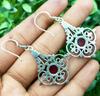 Garnet Gemstone 925 Sterling Silver Plated Girl's Hook Earrings Jewelry PQY-IJ5467