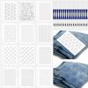 108Pcs Sashiko Embroidery Pattern Set Stabilizers Water Soluble Embroidery Transfer Stencils Stabilizers Embroidery Paper Stick