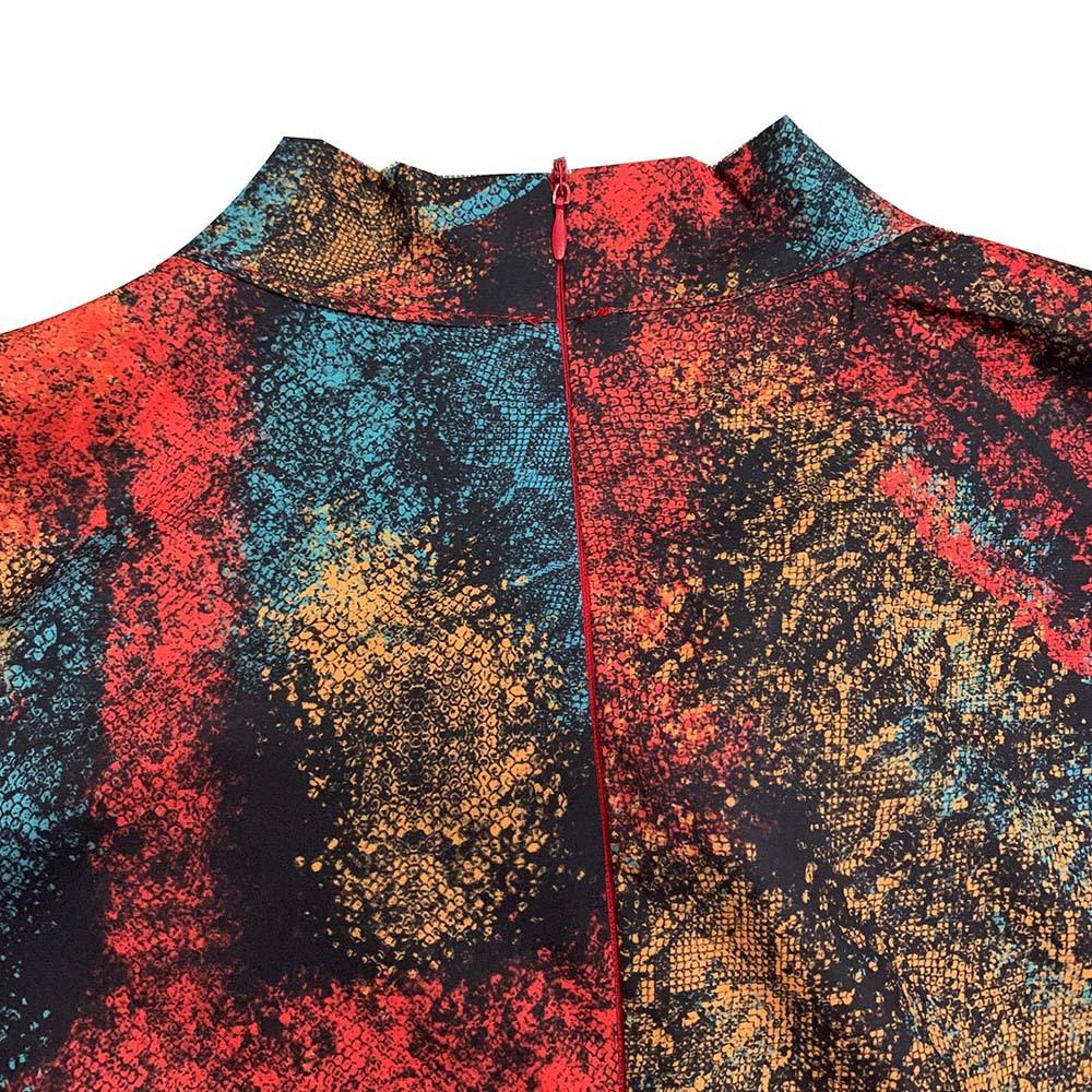 Женское платье с поясом Весенние и осенние вечерние платья больших размеров с длинными рукавами и высокой талией с принтом