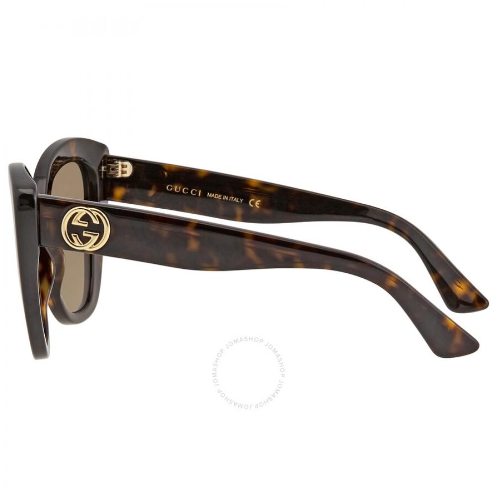 Gucci Light Brown Butterfly Ladies Sunglasses Gg0327s 002 52