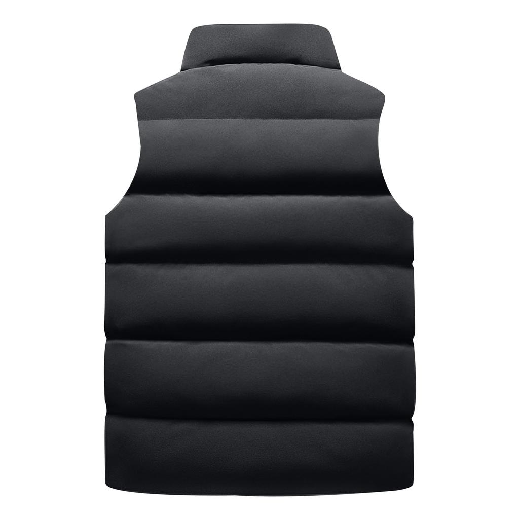 Men's Sleeveless Stand-up Collar Vest, Men's And Women's Fleece Warm Cotton-padded Jacket Vest