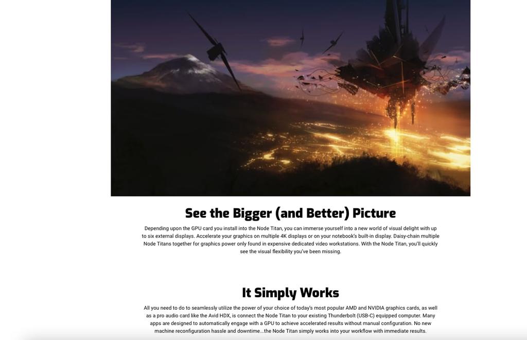 AKiTiO Node Titan 650W Power Supply Thunderbolt 3 Connection eGPU Expansion Box Full Length Full Height Double Width PCIe Card Case for Computer Gun