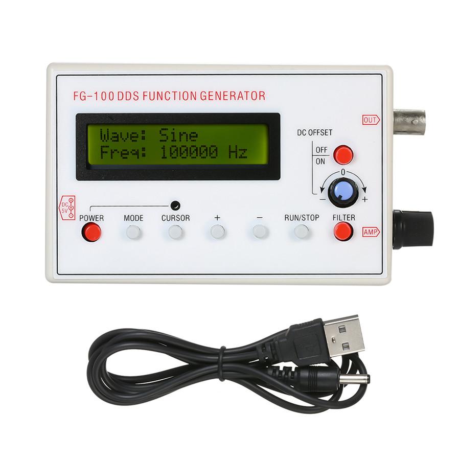 FG-100DDS Function Signal Generator Frequency 1-500KHz Sine+Triangle+Square Wave