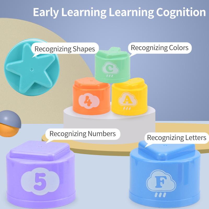 Детская развивающая и познавательная игра-пирамидка, музыкальная, интерактивная, соревновательная, на скорость, с чашками для спидстекинга, настольная игра