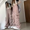 Women's Oversized Retro Cargo Pants - Loose Fit, Straight Leg, Wide Leg