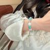 Natural Handmade Single Strand Beaded Bracelet Women 11mm Round Beads Unique Minimalist Jewelry