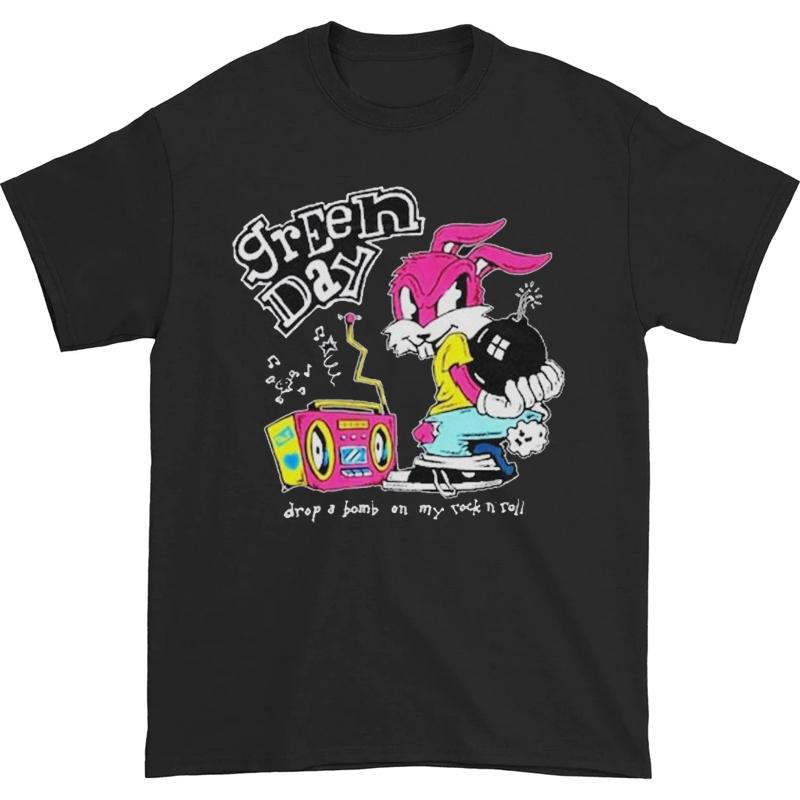 Футболка Green Day Классическая футболка рок-музыкальной группы Оверсайз с коротким рукавом Панк Уличный стиль Топы для мужчин и женщин